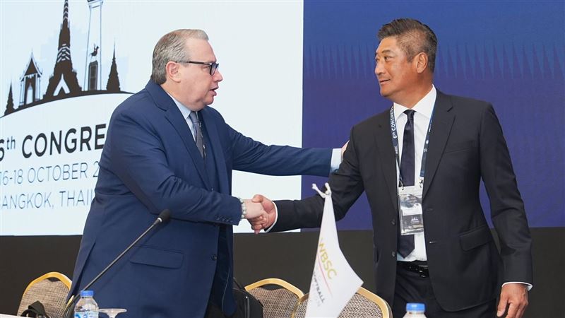 世界棒壘球總會（WBSC）執行副會長暨亞洲棒球總會辜仲諒會長，參加WBSC會員大會。（圖／亞洲棒球總會提供）