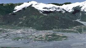 公民記者洪春景近日也在臉書分享災前與災後衛星影像影片，影片完整呈現光復與鳳林所有災害流域的細節。（圖／翻攝自洪春景臉書）