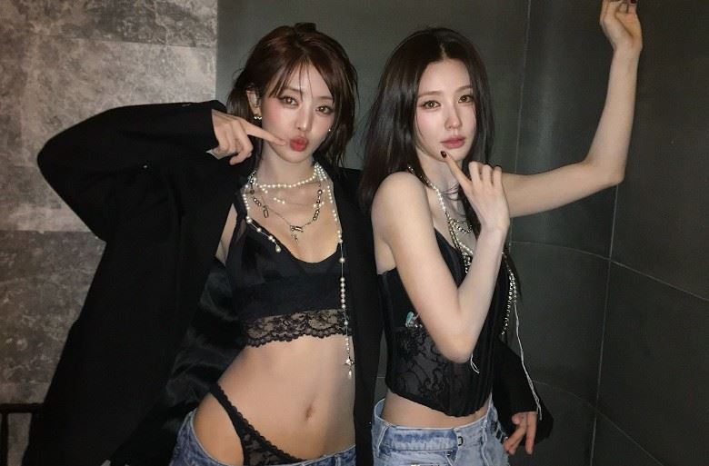 Minnie與隊友Miyeon薇娟合照（圖／翻攝自IG @min.nicha）