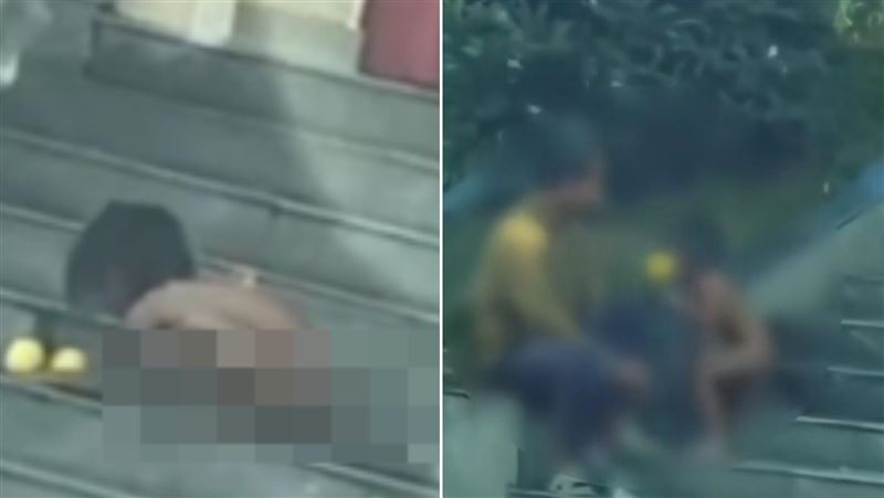 野人出沒？孩趴地進食「沒穿衣服到處爬」