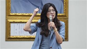 鄭麗文當選國民黨主席（1）國民黨18日進行黨主席選舉，晚間開票結束後，確認由鄭麗文當選，她隨後在黨中央出席記者會發表感言。中央社記者徐肇昌攝　114年10月18日