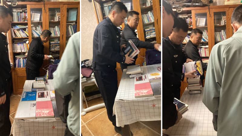 公安闖入後大肆翻查孫聰家中的書籍與各種資料。（圖／傅希秋提供）