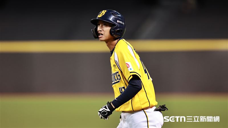 台灣大賽G2，中信兄弟內野手林志綱代打靠野手選擇上壘。（圖／記者劉彥池攝影）
