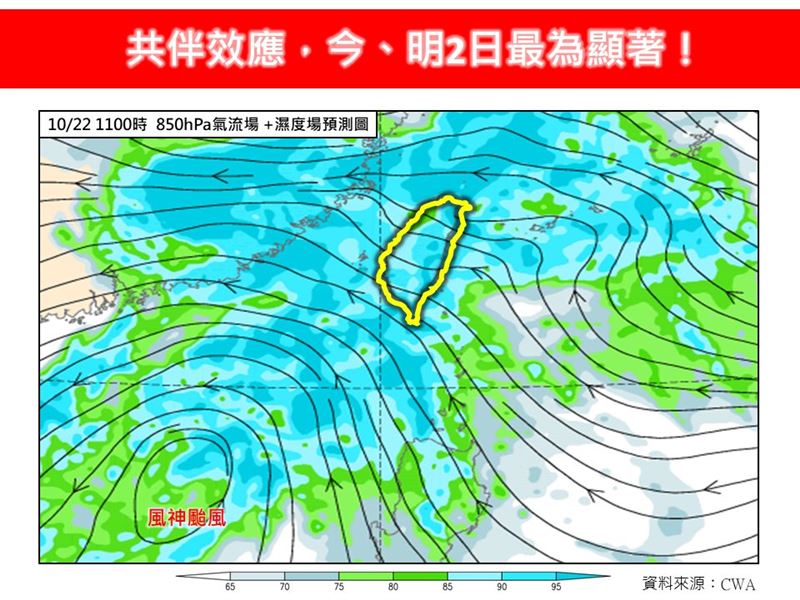 共伴效應，今、明2日最為顯著。（圖／翻攝自林老師氣象站臉書）