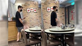 本刊讀者巧遇黃少谷帶著兒子在餐廳吃飯。（圖／讀者提供）