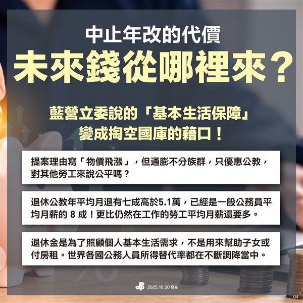 民主進步黨列舉「反年改」懶人包。（圖／翻攝自民進黨臉書）