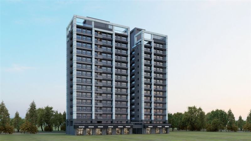 新莊海砂屋中美公寓都更案今日舉行動土典禮,新北住都中心指出,整合開始至開工歷時不到2年,堪稱超速都更案。(模擬圖/新北住都中心提供)