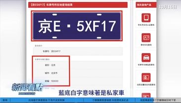 根據影片顯示的車牌，確定為北京個人名下的私家車。（圖／翻攝自新聞看點）