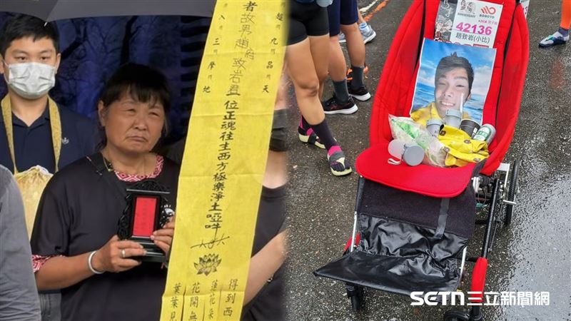 告別式後，陳嘉齡走不出喪子之痛，卻撐起堅強意志，參賽烏來馬拉松。（圖／記者簡榮良攝影、翻攝自小比的跑旅雜記臉書）