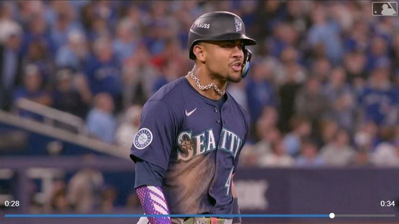 羅德里奎茲（Julio Rodriguez）炸裂季後賽第4轟。（圖／翻攝自MLB官網）