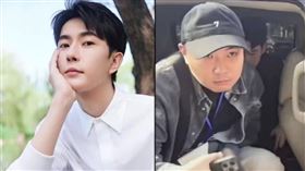 于朦朧（左）墜樓案，傳聞經紀人杜強（右）潛逃來台。（圖／翻攝自微博）