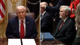 川普在會議中突然點名曾罵過他的澳洲駐美大使陸克文：「我也不喜歡你」。（圖／翻攝自X）