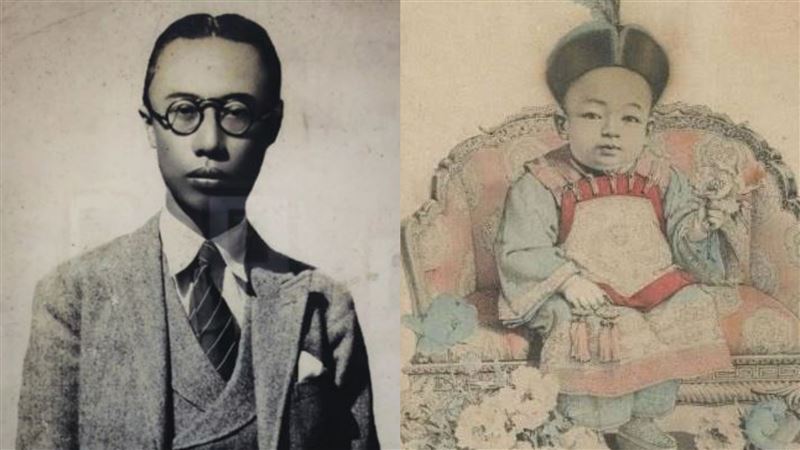 這兩張照片如同歷史的「前後對照組」：從天真無邪的童年皇帝，到被時代拋棄的平凡人。（圖／翻攝自百度百科）