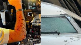 太詭異！波音客機在1萬公尺高空　「擋風玻璃竟爆裂」割傷機師（圖／翻攝自X@xJonNYC）