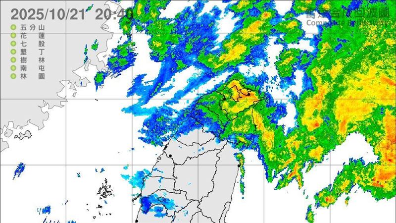北台灣整晚「紫暴雨」！花蓮明納入雨區