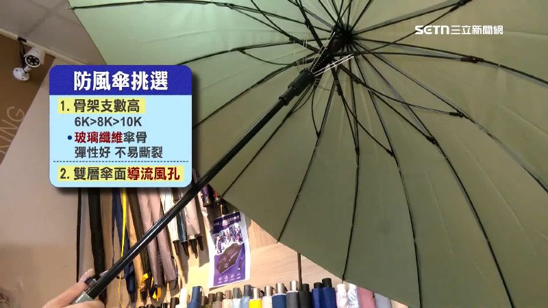 傘骨選購「玻璃纖維材質」韌性高不易斷