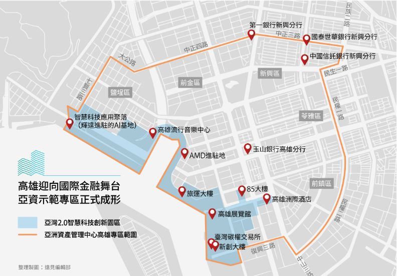 高雄迎向國際金融舞台,亞資中心示範專區正式成形。(圖/遠見雜誌提供)