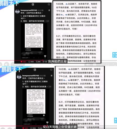 汪俞岑疑似與加害者進行私下交易。（圖／翻攝自鵬觀天下YT）