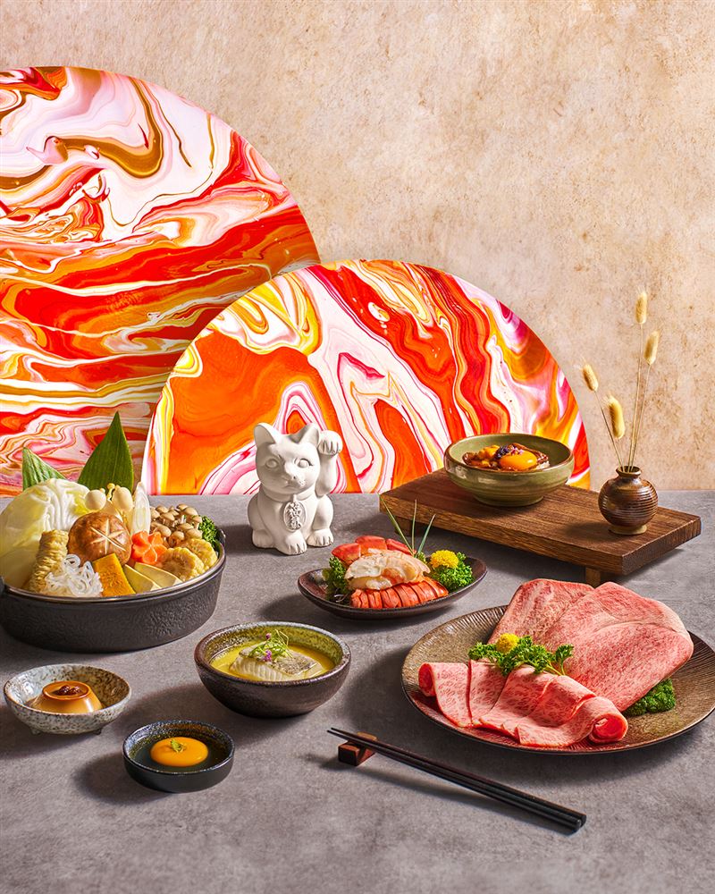 Extension 1 by橘色以「吃下好事・流下好運・招來幸福」為主題，11/6-11/16期間限定，推出「好事發生 壽喜燒強運套餐」。（圖／品牌業者提供）