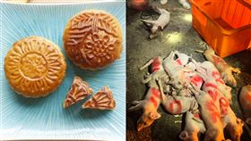 台中出現非洲豬瘟，中華民國養豬協會理事長潘連周推測，疫情極可能與廚餘有關，「或許有人偷偷從境外帶回月餅、香腸或臘肉，經廚餘流入養豬場，才釀成感染。」（組合圖／pixabay與農業部提供）