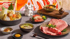 Extension 1 by橘色以「吃下好事・流下好運・招來幸福」為主題，11/6-11/16期間限定，推出「好事發生 壽喜燒強運套餐」。（圖／品牌業者提供）