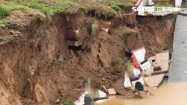 豪雨成災!蘆竹生命紀念園區崩天坑毀5墓