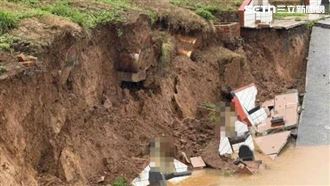豪雨成災！蘆竹生命紀念園區崩天坑毀5墓