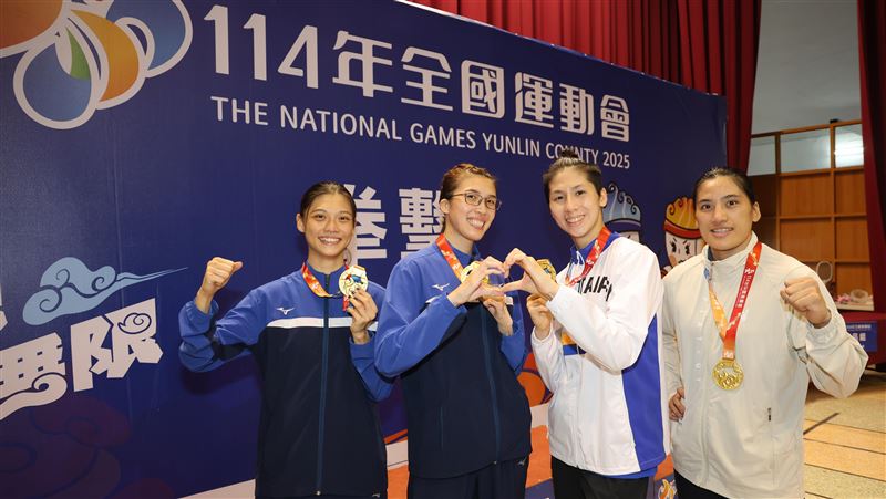 台灣「拳擊四釵」&mdash;&mdash;奧運國手黃筱雯、吳詩儀、林郁婷、陳念琴在各自量級決賽中都漂亮奪金。（圖／全運會提供）