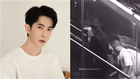 疑似于朦朧的深色衣服男子走在最前面，後面跟著許多人。（圖／翻攝自TikTok）