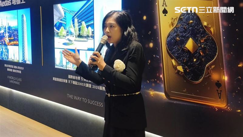 李妍蓁表示,國家壹號廣場開價7字頭,目前預約客已逾百組,有信心挑戰當地高價。(圖/記者陳韋帆攝影)