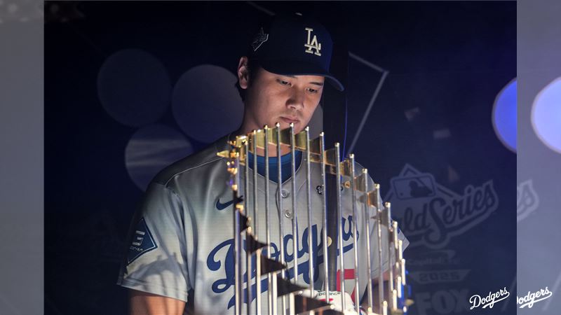 大谷翔平將生涯首度在世界大賽登板。（圖／翻攝自道奇 X）