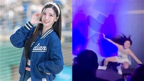 南珉貞表演跳一半慘摔趴地「痛到起不來」。（圖／翻攝自南珉貞Threads）