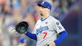 世界大賽G1史奈爾（Blake Snell）4局下挨2分砲。（圖／美聯社／達志影像）