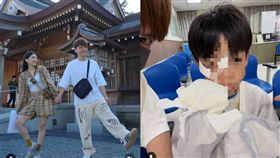 蔡阿嘎兒子摔傷。（圖／翻攝自蔡阿嘎IG）