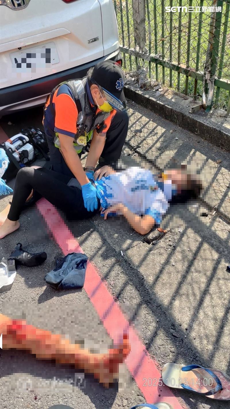 車上約3個月大新生兒OHCA,送成大醫院搶救不治。(圖/翻攝畫面)