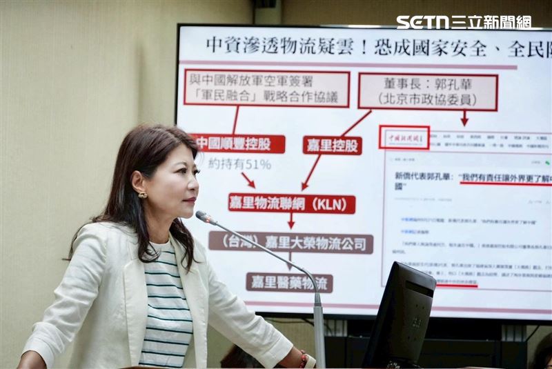 林楚茵表示,自己先前質詢時就提醒國安局、國防部與退輔會調查「嘉里大榮」的中資背景。(圖/林楚茵提供)