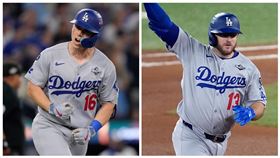 世界大賽G2史密斯（Will Smith）、孟西（Max Muncy）7局上開轟。（圖／美聯社／達志影像）