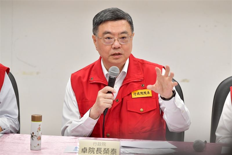 行政院長卓榮泰今(26)日主持非洲豬瘟前進應變所記者會。(圖/行政院提供)