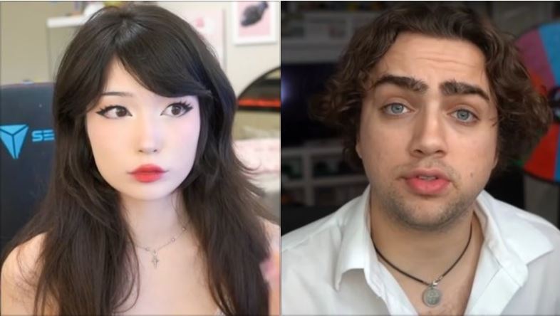 Twitch主播Emiru(左)指控其同僚主播Mizkif毆打、辱罵、跟蹤、騷擾和威脅勒索。(圖/翻攝X@Dexerto)