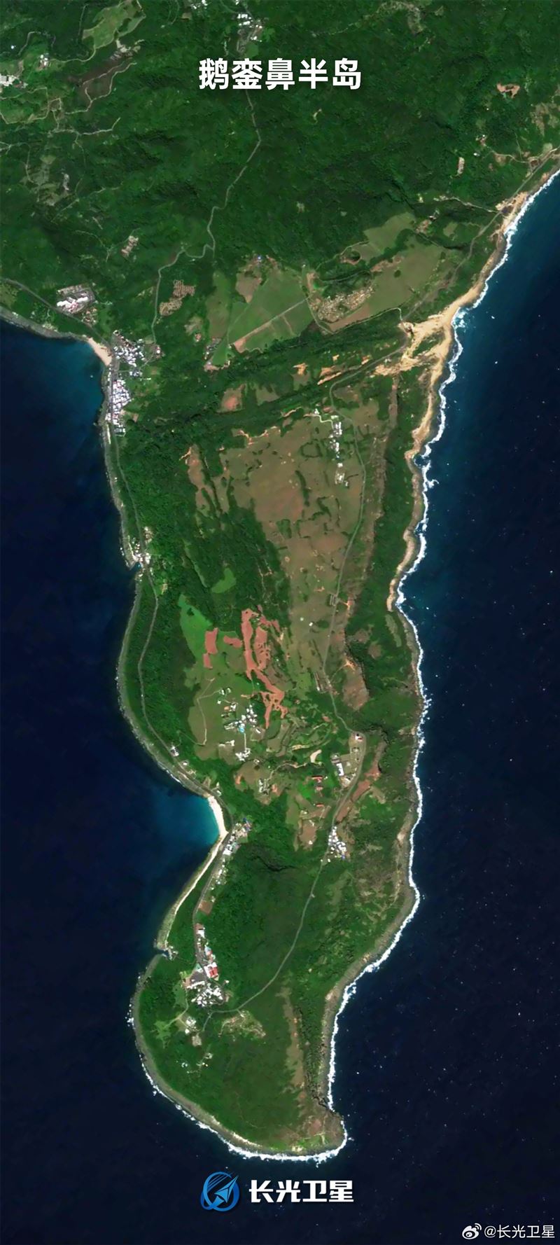 中國吉林一號衛星釋出「太空俯瞰台灣」高清照。（圖／翻攝自微博）