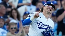 道奇工具人赫南德茲（Kike Hernandez）在道奇87場季後賽出賽寫隊史紀錄。（圖／美聯社／達志影像）