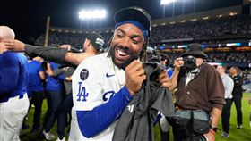 道奇外野手迪恩（Justin Dean）今年季後賽打席數為0。（圖／美聯社／達志影像）