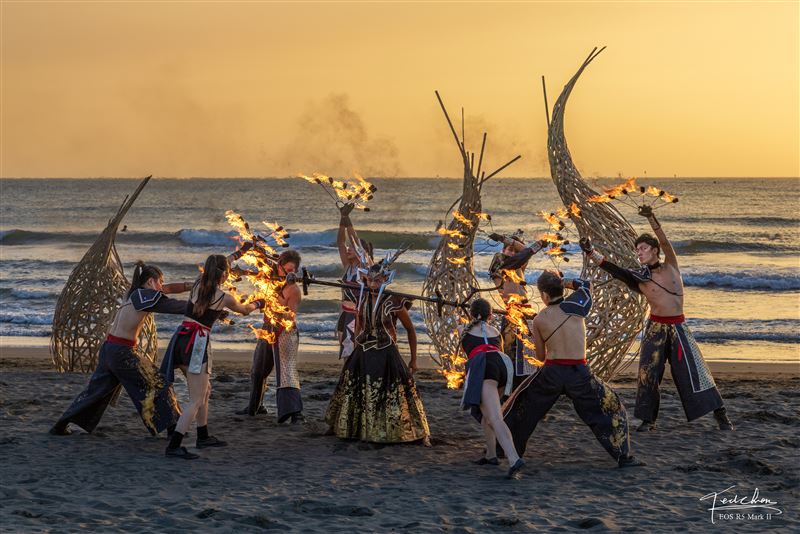 上帝再賜給台南禮物的《火神祭》之《行雲流火》，他：Firemosa火龍點燃Formosa奇蹟之美。（圖／攝影師TED 陳泰瑋提供、《即將成真》火舞團提供）