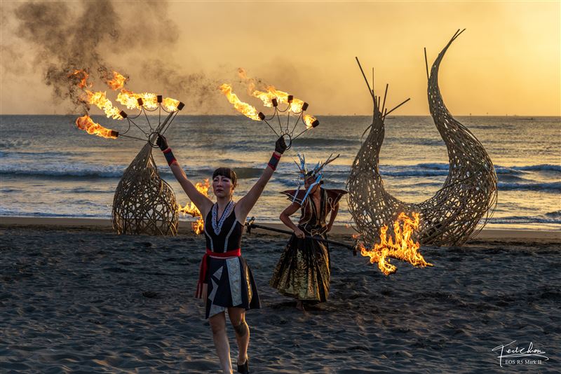 上帝再賜給台南禮物的《火神祭》之《行雲流火》，他：Firemosa火龍點燃Formosa奇蹟之美。（圖／攝影師TED 陳泰瑋提供、《即將成真》火舞團提供）