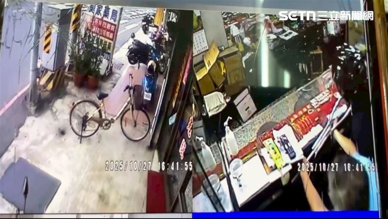 黃姓嫌犯直接走進櫃檯搜刮黃金。(圖/翻攝畫面)