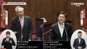 羅明才（左）要吳志中（右）拜託美國在川習會上遞小紙條，要中國共機不要再來台灣。（圖／翻攝自國會頻道）