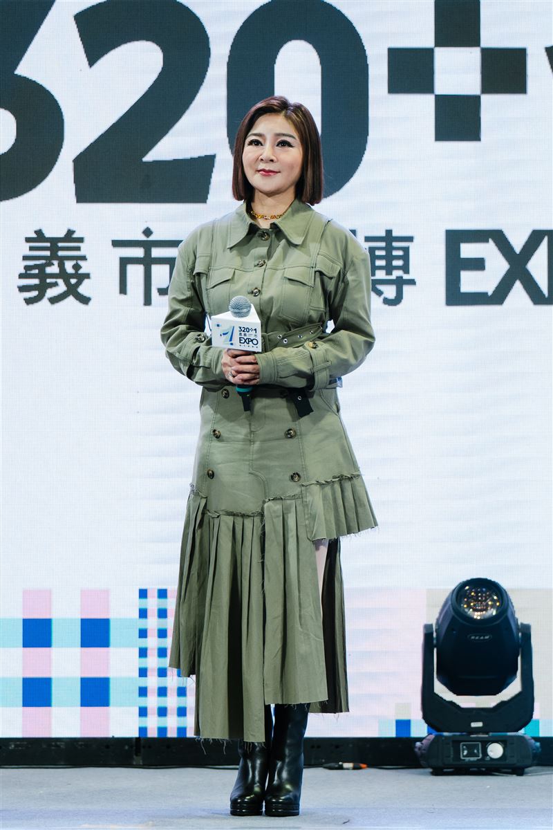 李英宏(左起)、陳建瑋、米奇林、王彩樺現身「320+1 嘉義市城市博覽會」記者會。(圖/三立提供)