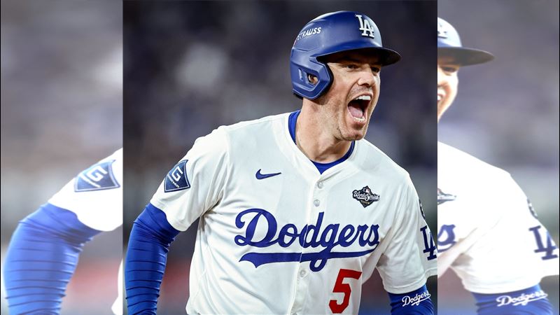 洛杉磯道奇強打佛里曼(Freddie Freeman)再扮英雄,於18局下再度敲出再見全壘打,幫助以球隊以6:5險勝。(圖/翻攝自道奇官方X)