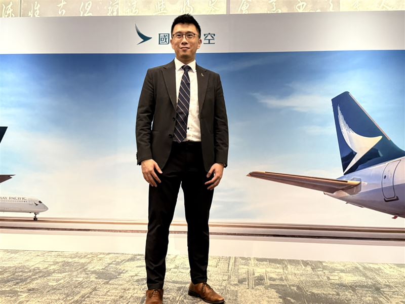 國泰航空台灣區總經理冼蔚宗（Andre Sin）自今年9月履新，今（28）日首度公開亮相，說明集團在機隊擴展、航點布局、服務升級。（圖／記者李育道攝影）