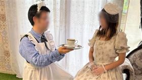 日本下北澤的一家咖啡廳，推出限時「成為女僕」體驗活動，也吸引到男性來參與。（圖／翻攝自X@Try_Ris）